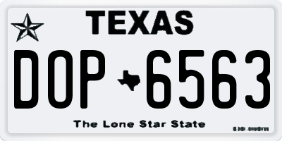 TX license plate DOP6563