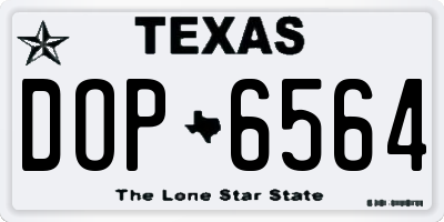 TX license plate DOP6564