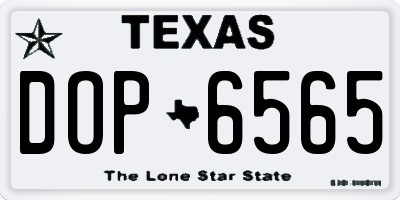 TX license plate DOP6565