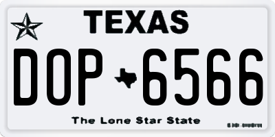 TX license plate DOP6566