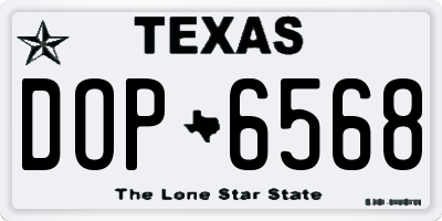 TX license plate DOP6568