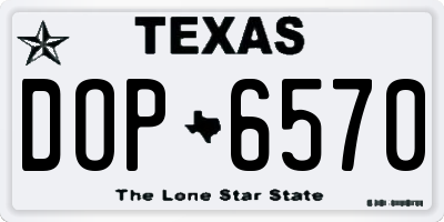 TX license plate DOP6570