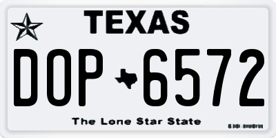 TX license plate DOP6572