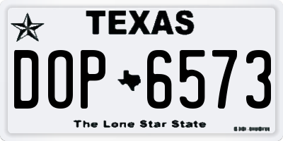 TX license plate DOP6573
