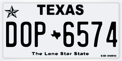 TX license plate DOP6574