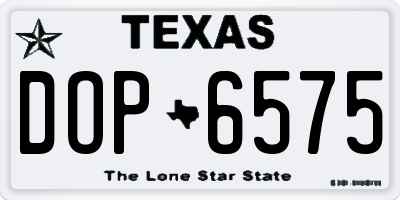 TX license plate DOP6575