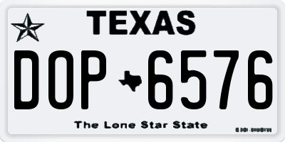 TX license plate DOP6576