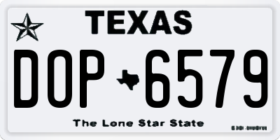 TX license plate DOP6579