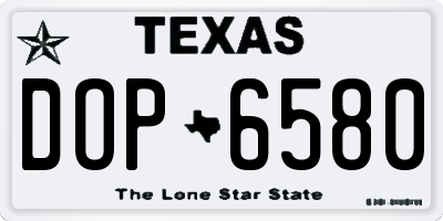 TX license plate DOP6580