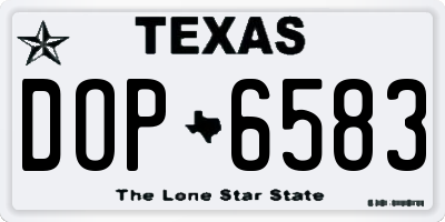 TX license plate DOP6583