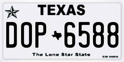TX license plate DOP6588