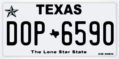 TX license plate DOP6590
