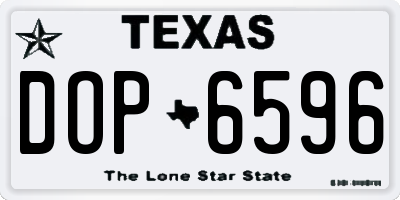 TX license plate DOP6596