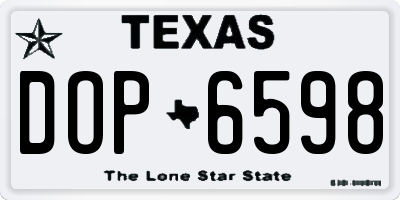 TX license plate DOP6598