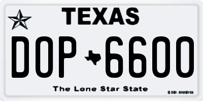 TX license plate DOP6600