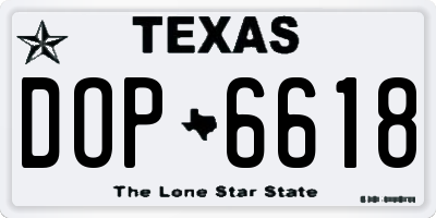 TX license plate DOP6618
