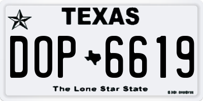 TX license plate DOP6619
