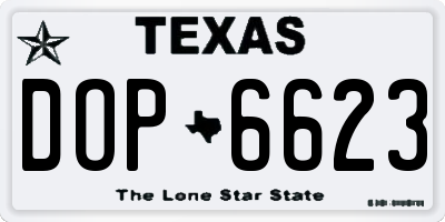 TX license plate DOP6623