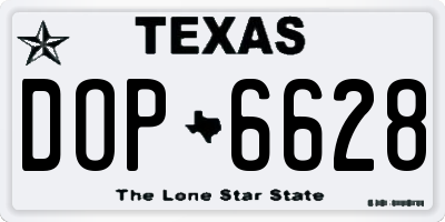 TX license plate DOP6628