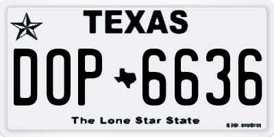 TX license plate DOP6636