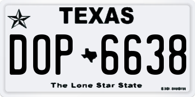 TX license plate DOP6638