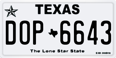 TX license plate DOP6643