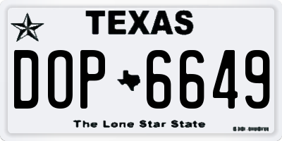 TX license plate DOP6649