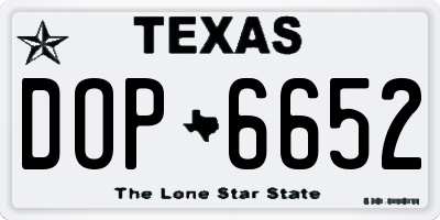 TX license plate DOP6652