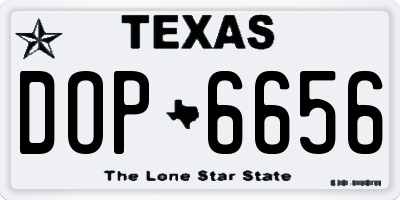 TX license plate DOP6656