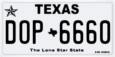 TX license plate DOP6660