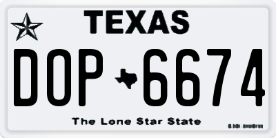 TX license plate DOP6674
