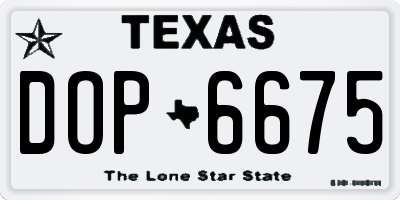 TX license plate DOP6675