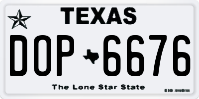 TX license plate DOP6676