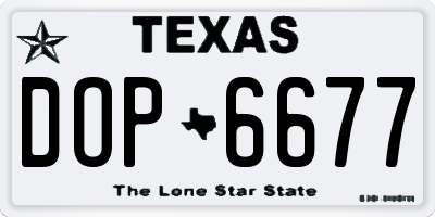 TX license plate DOP6677