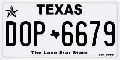 TX license plate DOP6679