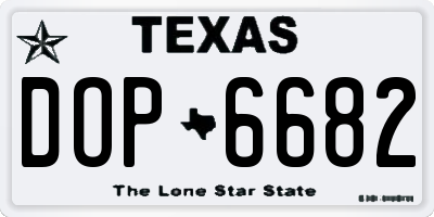 TX license plate DOP6682