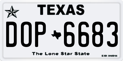 TX license plate DOP6683