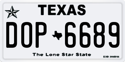 TX license plate DOP6689