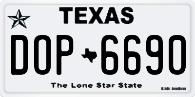 TX license plate DOP6690