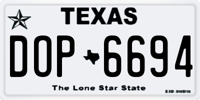 TX license plate DOP6694