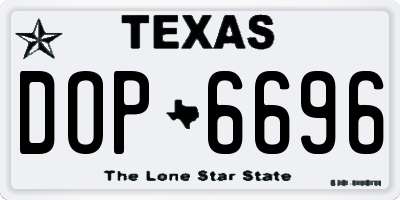 TX license plate DOP6696