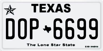 TX license plate DOP6699