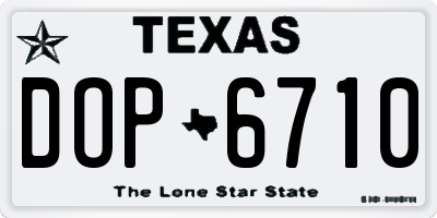TX license plate DOP6710