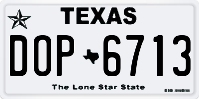 TX license plate DOP6713