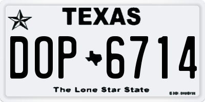 TX license plate DOP6714