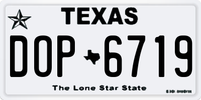 TX license plate DOP6719