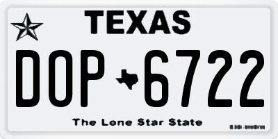 TX license plate DOP6722