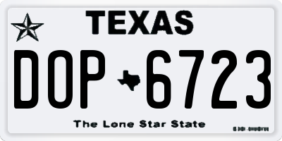 TX license plate DOP6723