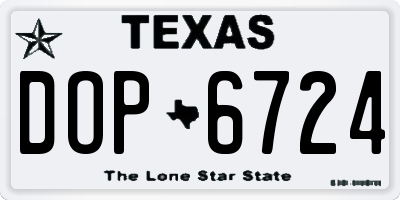 TX license plate DOP6724