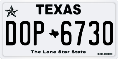 TX license plate DOP6730